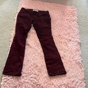 Burgundy Skinny Corduroy